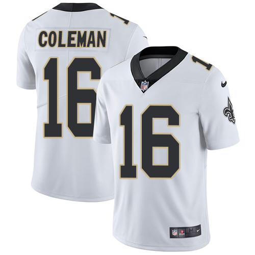 Nike Saints #16 Brandon Coleman White Men's Stitched NFL Vapor Untouchable Limited Jersey - Click Image to Close